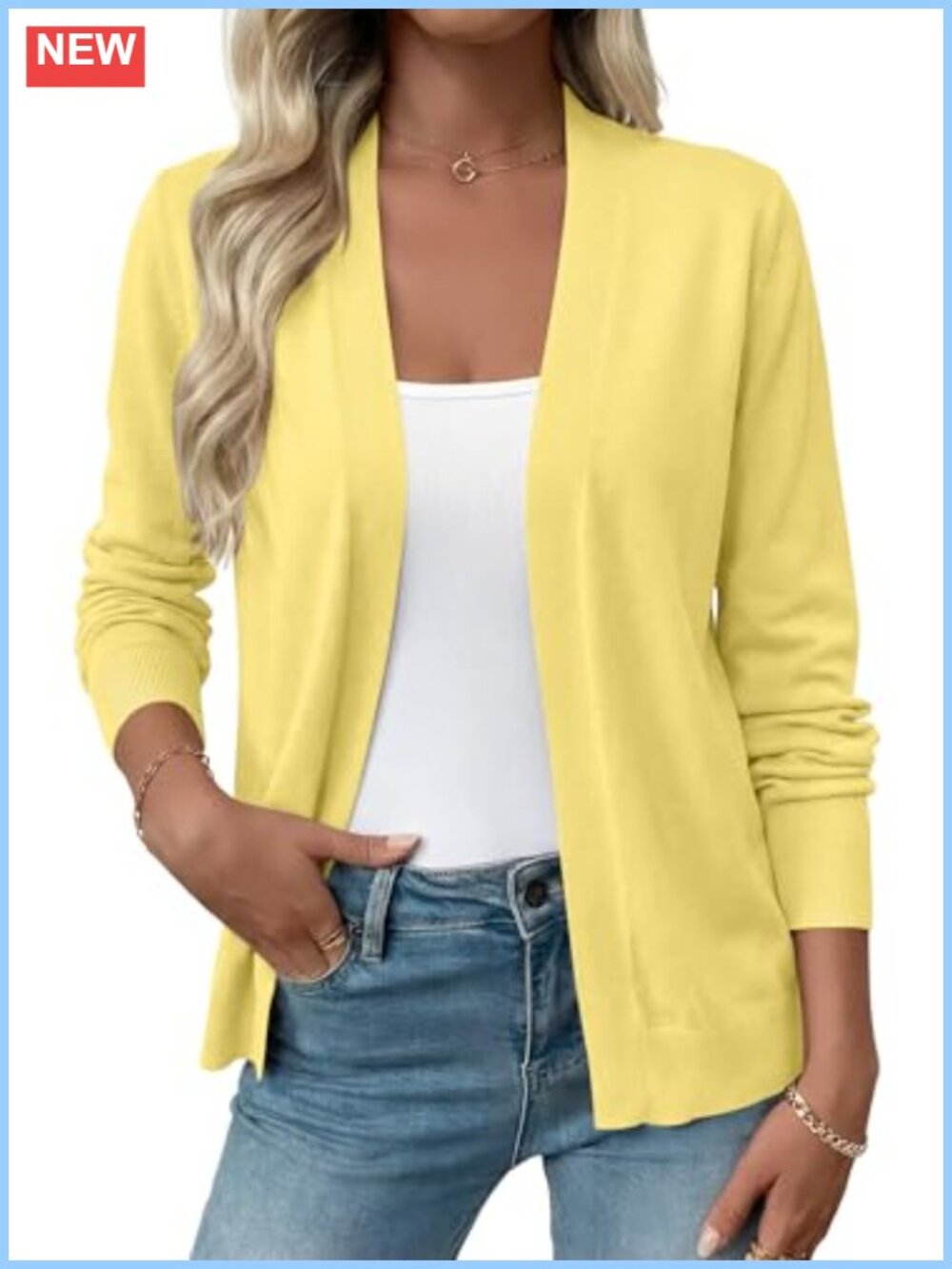 Women's Lightweight Soft Knit Open Front Cardigan Long Sleeve Shrug